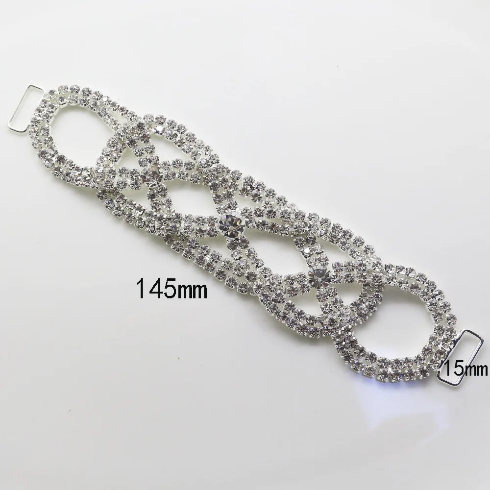 Новинка 10 шт./компл. 145 мм высококачественные серебряные стразы с кристаллами искусственные бриллиантовые Стразы соединитель