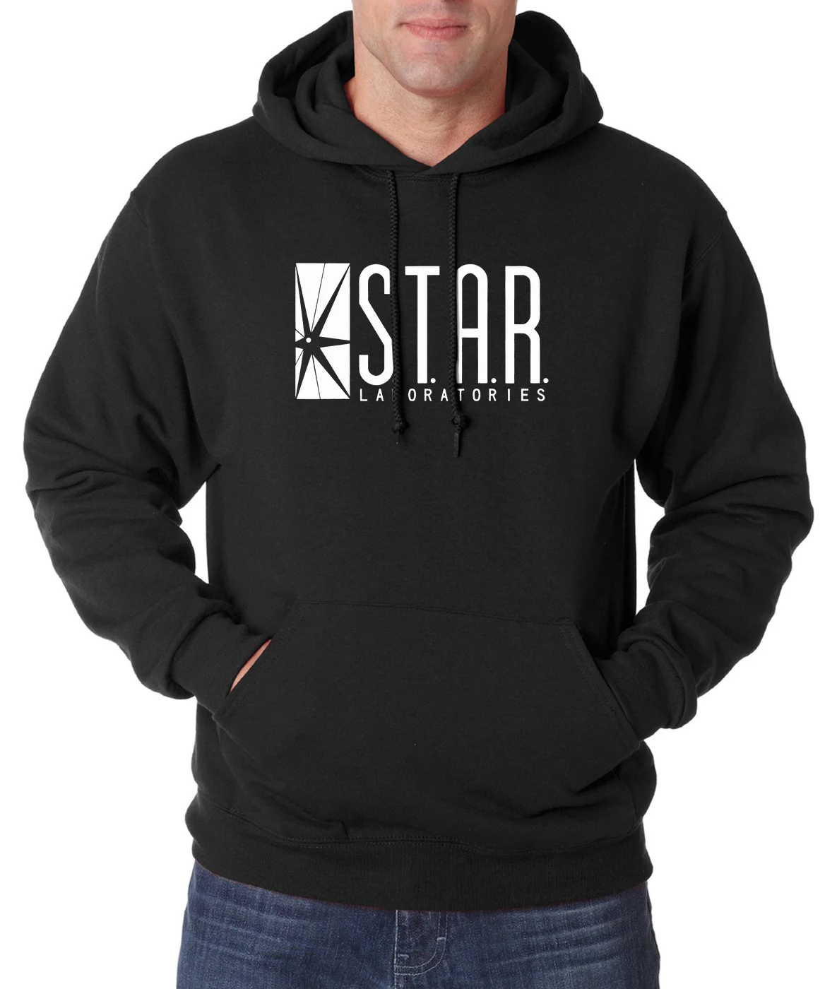 Горячая Распродажа STAR S.T.A.R. labs модная брендовая одежда, теплая флисовая Высококачественная Мужская толстовка с капюшоном, весенне-зимние стильные мужские толстовки - Цвет: Черный