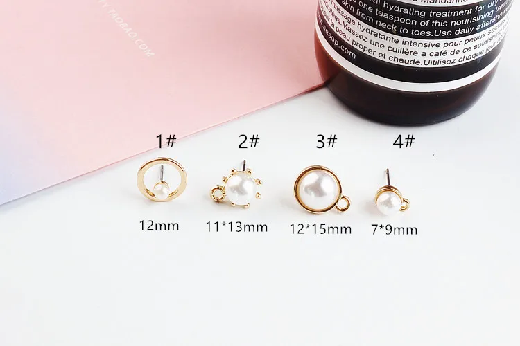 DIY alloy jewelry accessories simple pearl triangle hanging clover anti allergy earrings materials | Украшения и аксессуары
