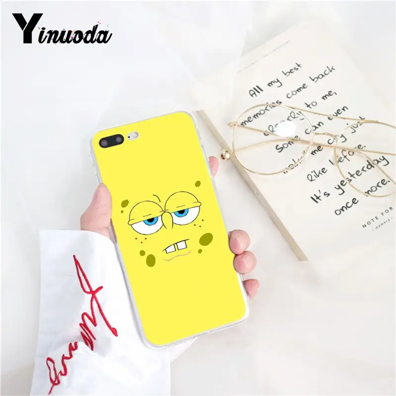 Yinuoda чехол с рисунком губки боба прозрачный мягкий для телефона iPhone 6S 6plus 7 7plus 8 8Plus