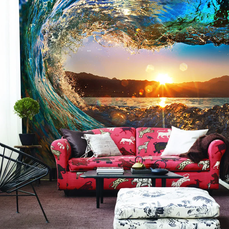Mural Современный большой фрески диван стены фон 3D обои 3d стерео
