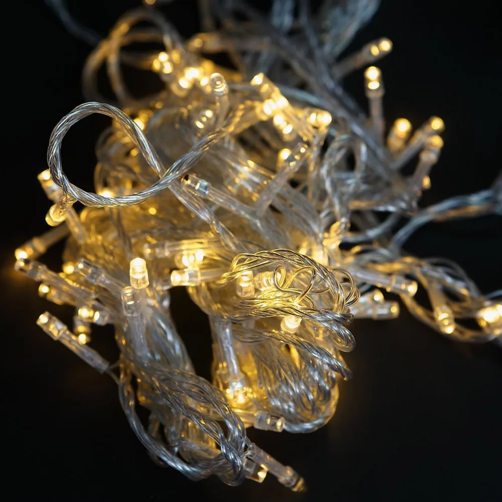 Рождественские гирлянды 100 светодиодов сказочные огни мерцающие светящиеся для