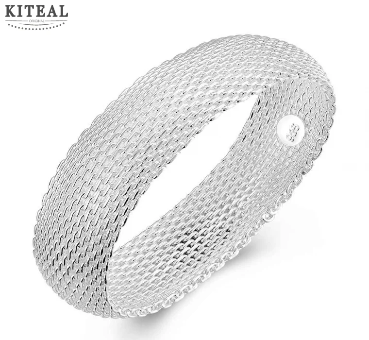 2017 красивые браслеты с серебряным покрытием круглые женские сеткой|silver plated