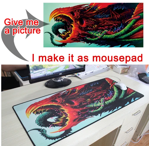 

Mairuige Counter Strike CSGO Print Locking Edge PC Computer Gaming Mousepad Rubber Play Mat For League of Legends Dota 2 Gamer