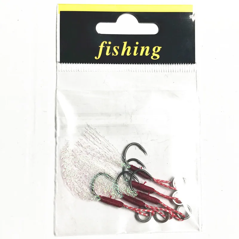

Ufishing Jig Hook 5 Pieces/Bag Feather Carbon Steel Fishhooks for Jigging Fishing Japan Sea Fishing Hooks Size 10#-20#