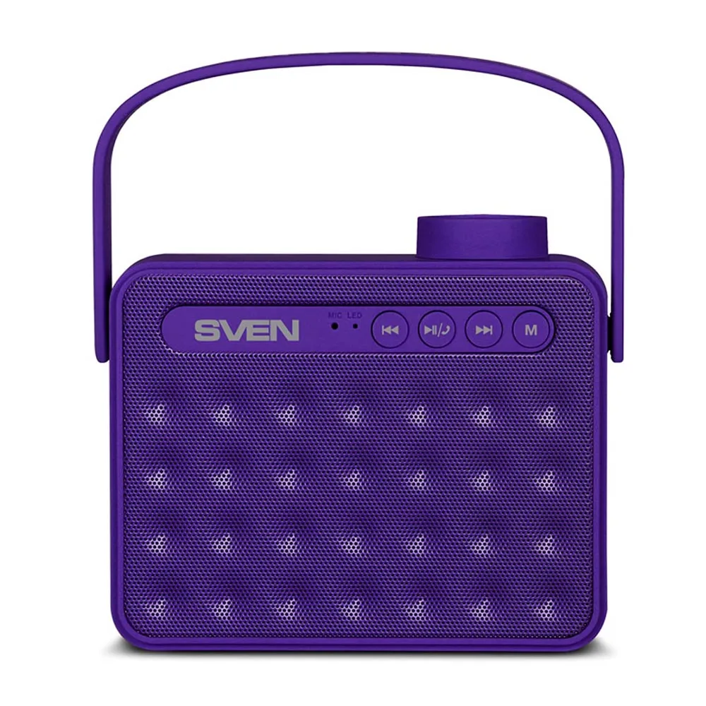 Портативная акустика АС SVEN PS -72 фиолетовый (6 Вт Bluetooth FM USB microSD ручка 1200мА*ч) |