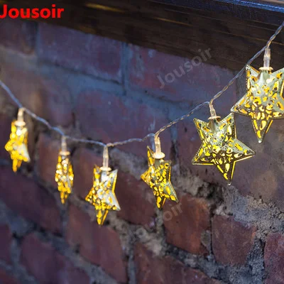 5pcs/lot Iron hollow star shape LED waterproof outdoor string lights for holiday christmas wedding bedroom Decoration CD15 T04 | Освещение