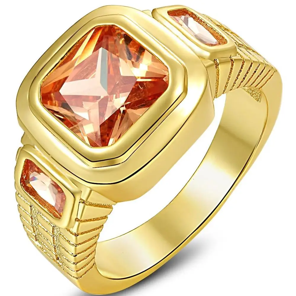 5.5CT размер от 8 до 15 Ювелирные изделия красный, темно-синий/Гранат, циркон камни 18KT мужское желтое позолоченное кольцо свадебный подарок