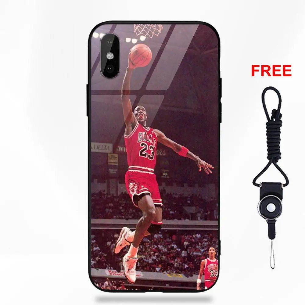 as picture Майкл Джордан баскетбольные доски для Apple iPhone 5 5C 5S SE 6 6S 7 8 Plus X XS Max XR мягкая ТПУ Рамка+ закаленное стекло Лидер продаж - Цвет: as picture