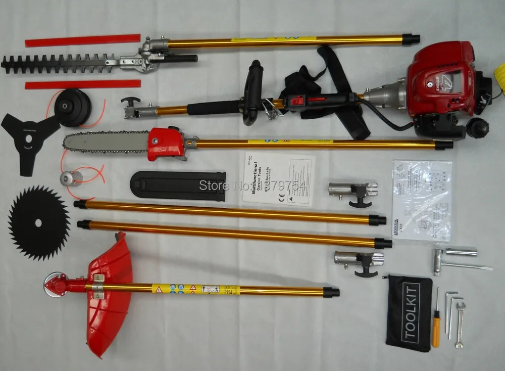 6 в 1 газовый кусторез 4 тактный двигатель GX35 бензиновый strimmer секатор для дерева резак для травы с 2X75 см расширение полюса с фабрики