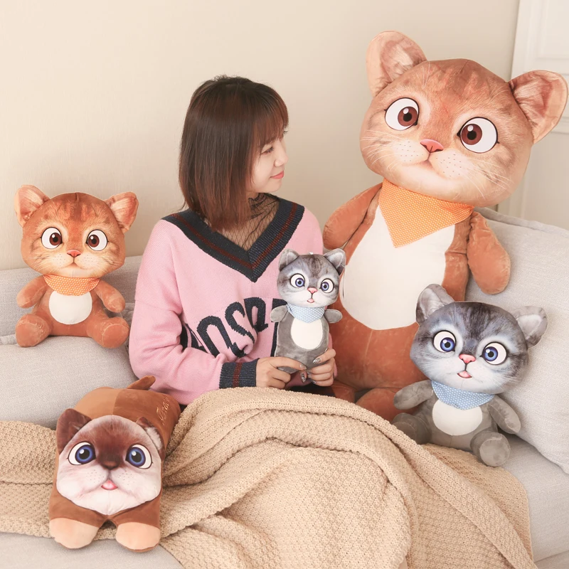 3D печать милый кот кукла котенок плюшевая игрушка кошка девочка Спящая Подушка