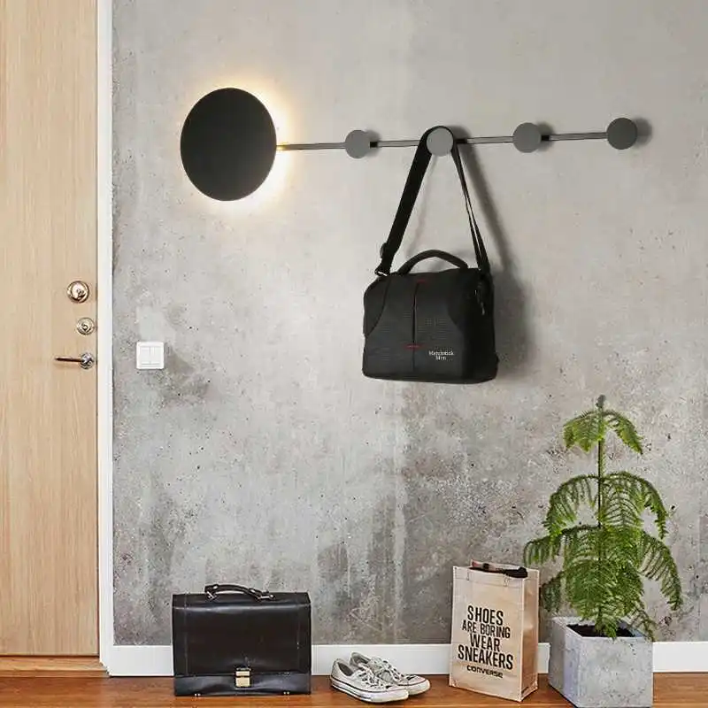 Настенные светильники в скандинавском стиле для одежды светодиодные Круглые