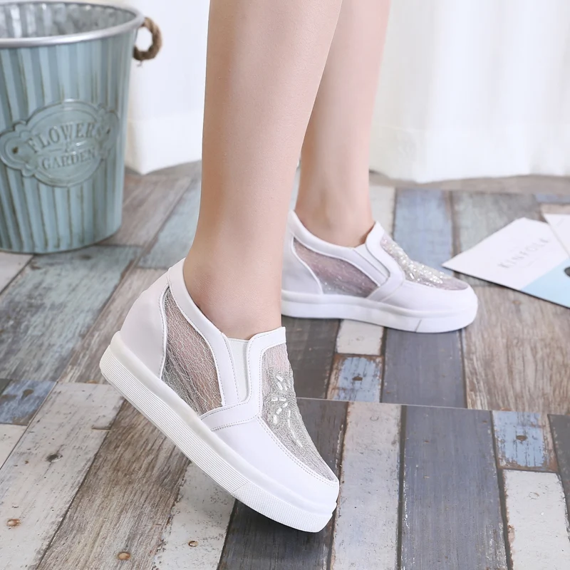 

Women's Vulcanize Shoes Fashion Rhinestone Woman Platforms Sneakers Women Shoes High Heel For Summer Female Sneakers C0184