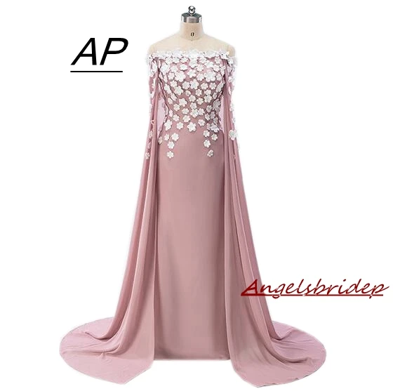 ANGELSBRIDEP Очаровательные Белые цветы элегантные вечерние платья Длинные с шапкой
