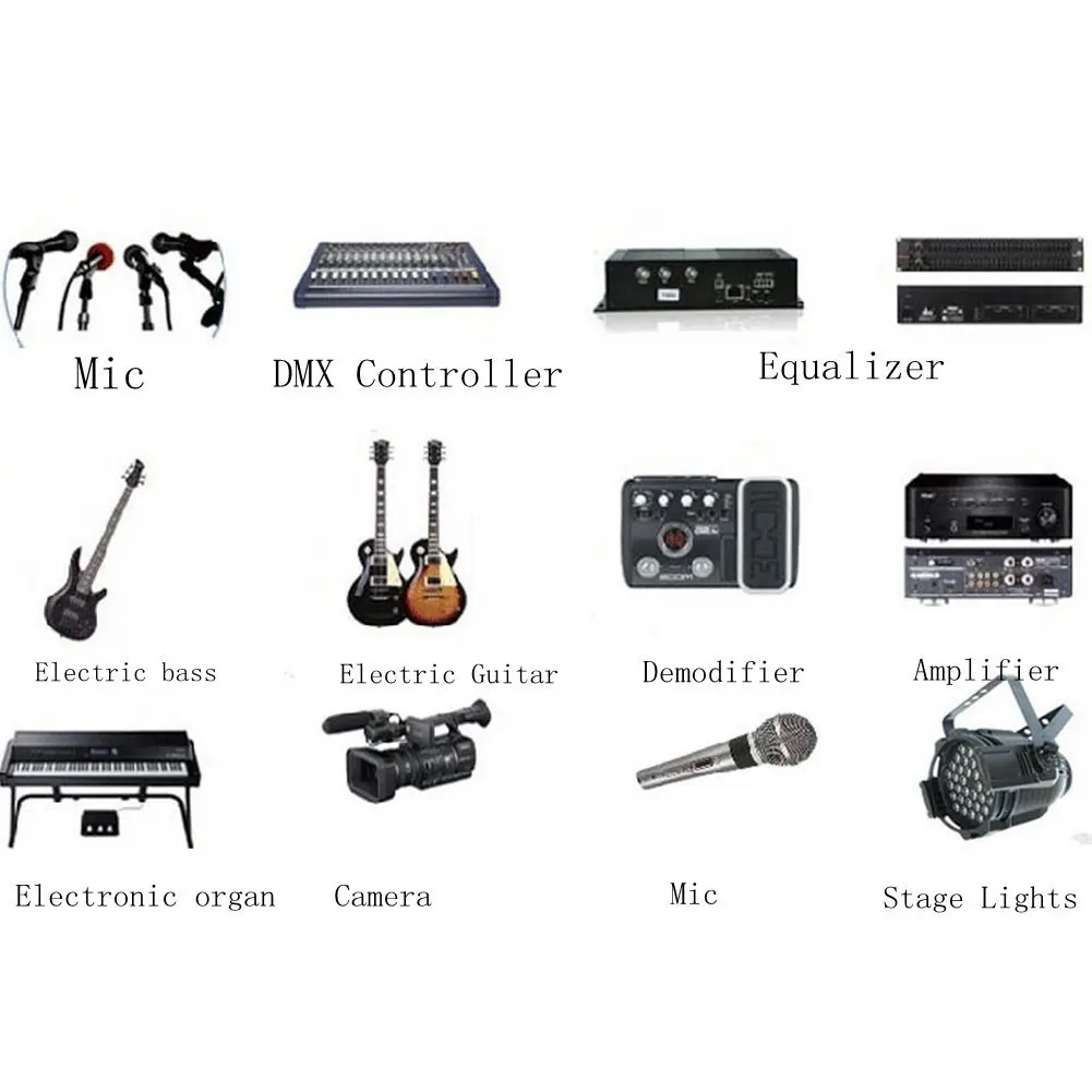 4 шт. XLR DMX кабели 3 контакта штекер гнездо фута/1 м для сценического прожектора и