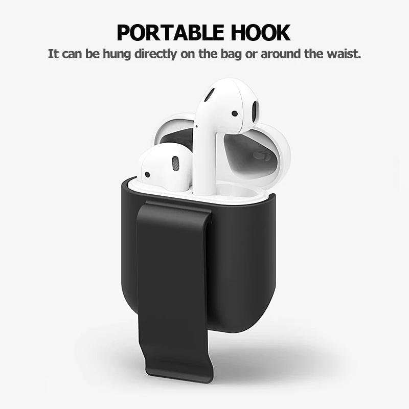 Силиконовый чехол с зажимом на талию для Apple Airpods i10 TWS Bluetooth наушники противоударный защитный чехол