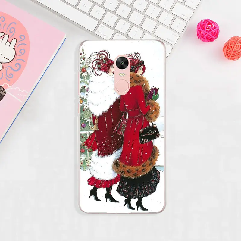Винтаж Christmas арт деко для Xiaomi Redmi Mi Note 2 3 S 4X 4A 5 6 5S 5A 8 A1 Pro Plus Сумки Мягкие силиконовые