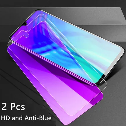 HD And Anti-Blue-Ray 2 шт Полное закаленное стекло для huawei Honor 8A анти-синий луч 0,26 мм 9H Защитная пленка для экрана для Honor 8A Pro на Honor8A JAT-LX1 - Цвет: HD And Anti-Blue-Ray