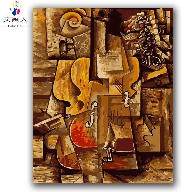 Пикассо абстрактная живопись маслом красочные Скрипки цифровой живописи по