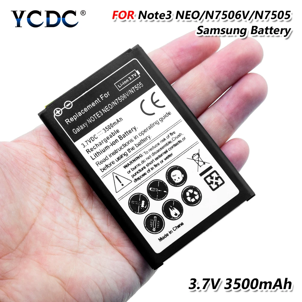 YCDC 3,7 V литий-ионный аккумулятор 3500mAh Сменный аккумулятор для SAMSUNG GALAXY Note 3 Mini Note 3 Neo SM-N750/N7502/N7505/N7506/N7507