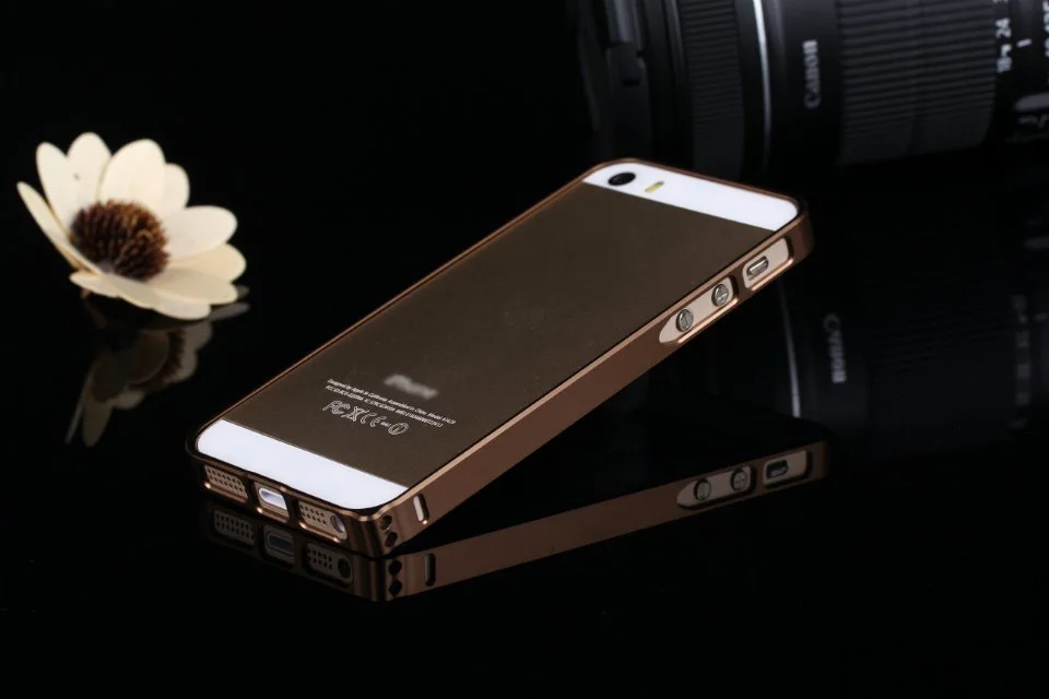 Straight edge metal frame without volume button and single color lock screw case for Iphone4 cases Iphone 4s |