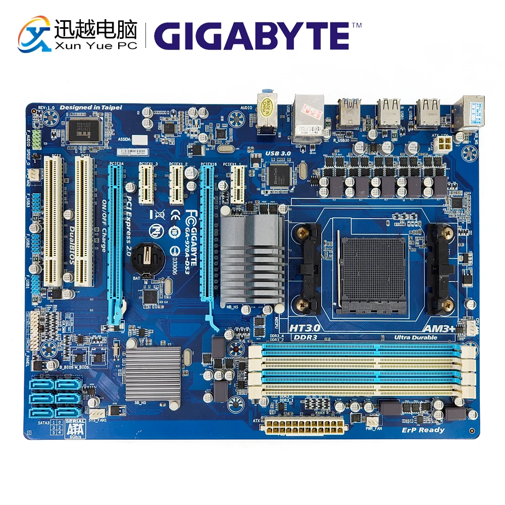 Материнская плата Gigabyte GA-970A-DS3 970A-DS3 AMD 970 Socket AM3+ FX Phenom II Athlon II DDR3 32G SATA3 USB3.0 ATX