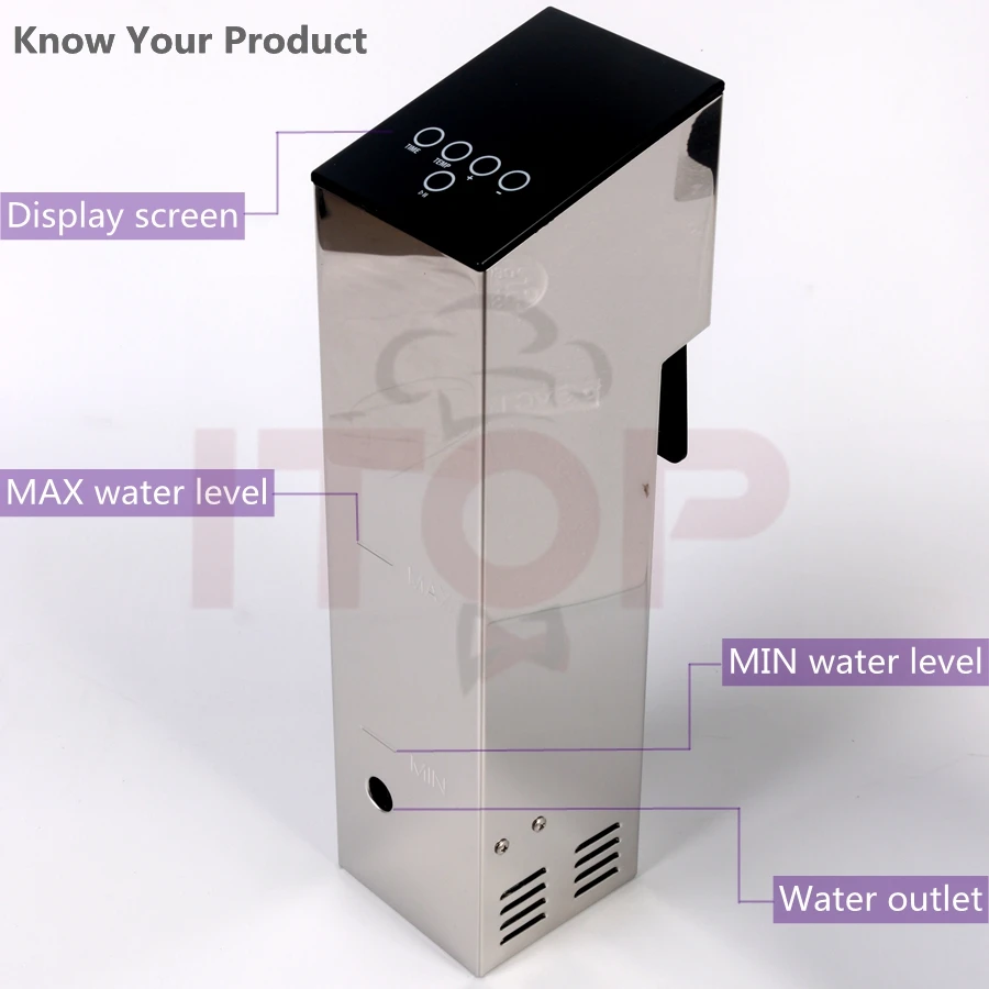 ITOP Smart Sous Vide Медленная Плита погружной стручок со светодиодным дисплеем тихая и