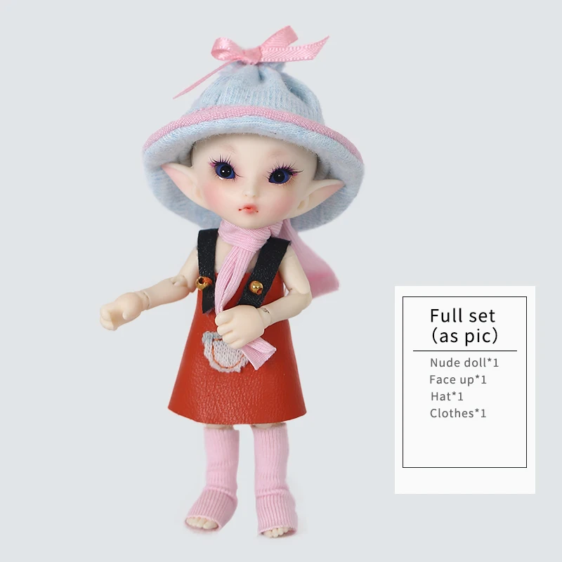 Fullset in NS as pic Fairyland FL Realpuki Роро BJD кукла 1/13 розовая улыбка эльфы Игрушки для девочек крошечные полимерные шарнирные куклы - Цвет: Fullset in NS as pic