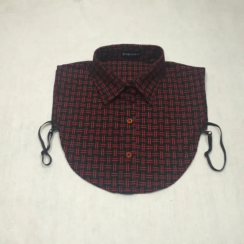 Мужские и женские съемные воротники Поддельный Воротник классический плед все