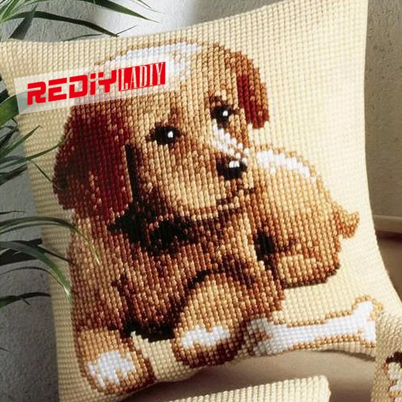 REDIY Вышивка крестом чехол для подушки TECKEL чехол для подушки из акриловой пряжи наборы для вышивки крестом предварительно напечатанные подушки для собак WESTIE автомобильные подушки