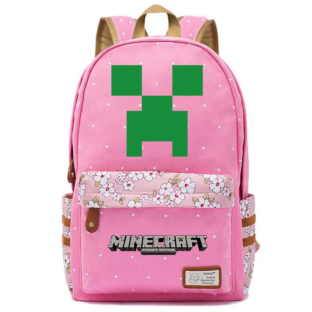Игры плед глаза MineCraft криперы цветы точка мальчик девочка школьная сумка для