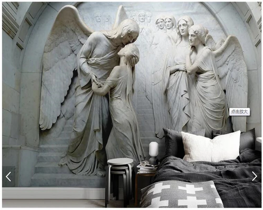 Custom 3D papel de parede classical religious figures angel murals for living room bedroom sofa background wallpaper | Обустройство