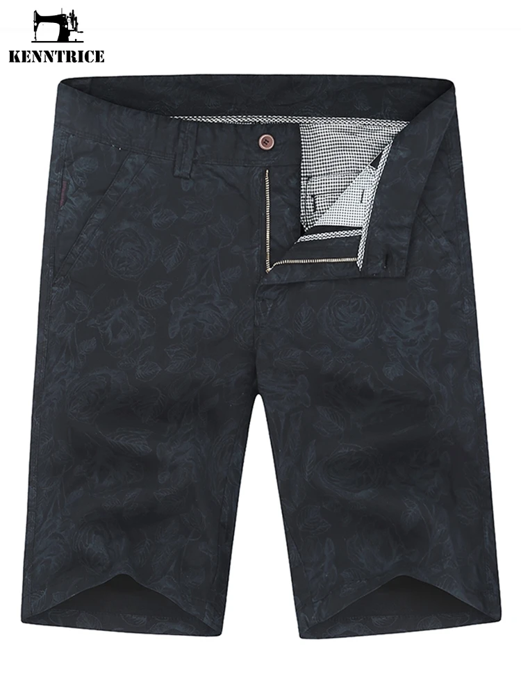 KENNTRICE Summer Cargo Shorts Men Knee Length Business Printing Flowers Cotton High Quality Spring | Мужская одежда