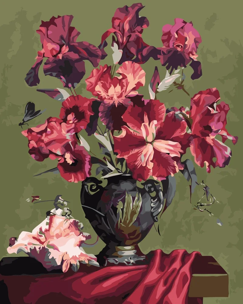 Mahuaf i509 красный ирис shell натюрморт Сделай сам картины маслом по номерам европа