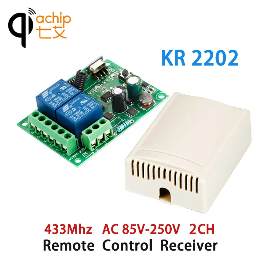 QIACHIP 433 Mhz AC 220 V 2CH беспроводной пульт дистанционного управления релейный модуль
