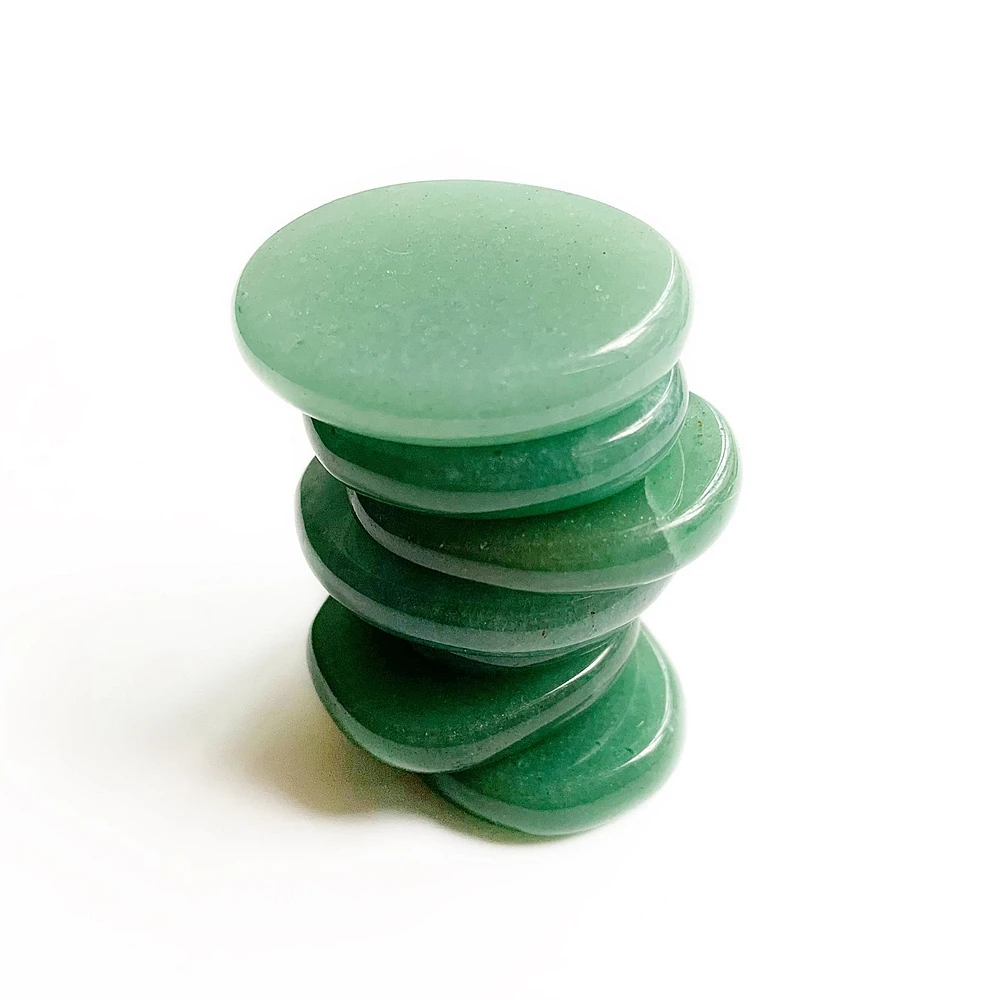 7 шт. полированные натуральные зеленые амулеты из авантюрина энергетические