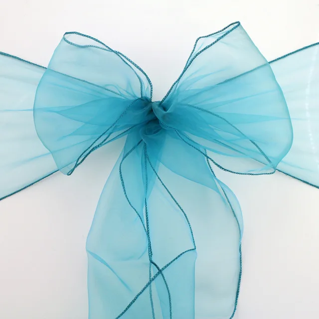 Свадебное украшение 100 шт. новый галстук-бабочка из органзы для стула | Дом и сад