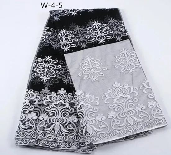 Черный Французский Чистая кружева африканских вышитый тюль с камнями высокого