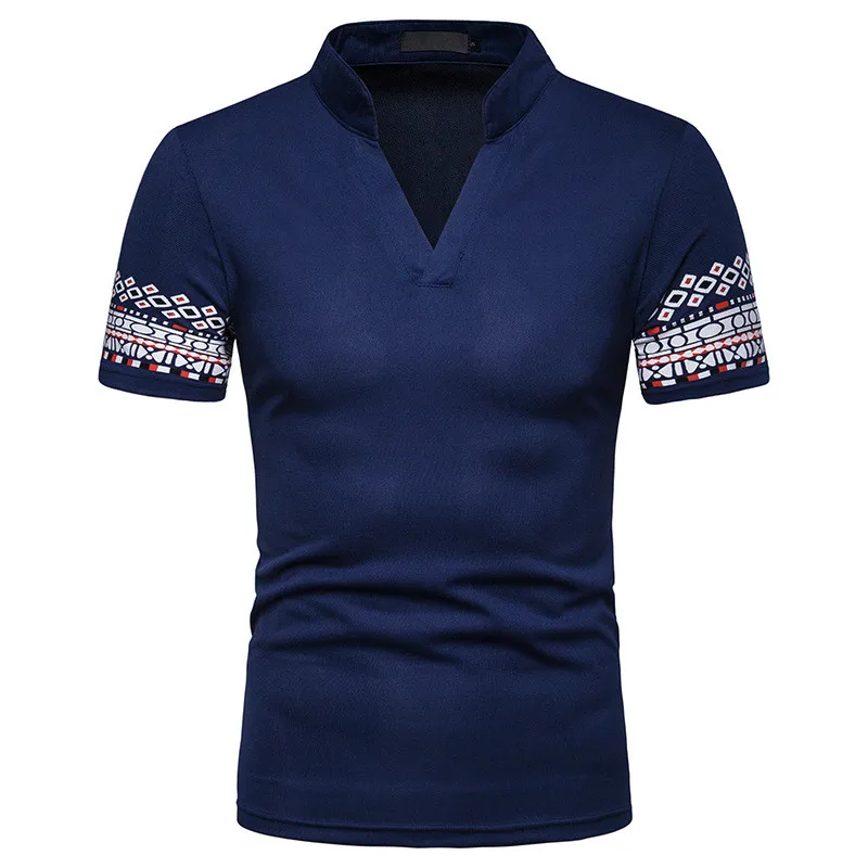2019 мужские летние поло брендовые рубашки с коротким рукавом в этническом стиле
