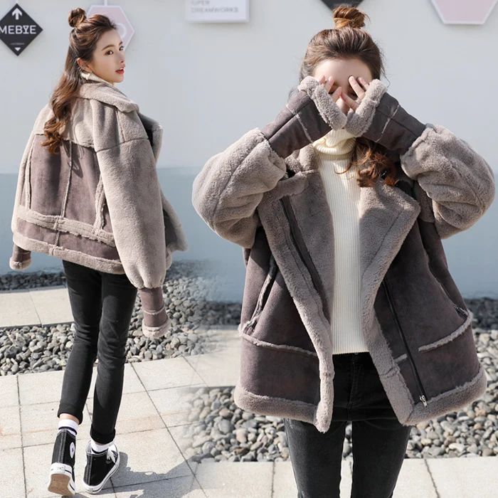 Зимние Для женщин Повседневная куртка пальто Новинка 2017 года теплые замшевые