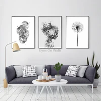 nordic abstract poster and prints black white wall art canvas painting girl picture for living room scandinavian leaf home decor