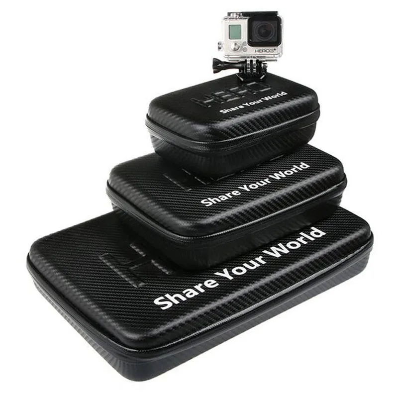 Wterproof Камера видео сумка для Gopro Hero 5 4 3+ 3 SJ4000 SJ5000 Sj6000 xaioyi размеры S, M, l Размер Гладкий узор поверхности Путешествия хранения