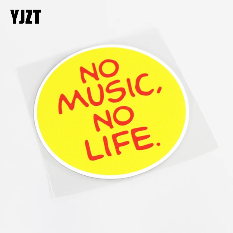 

YJZT 10CM*10CM Fun NO MUSIC NO LIFE PVC Decal Decoration Car Sticker 13-0554