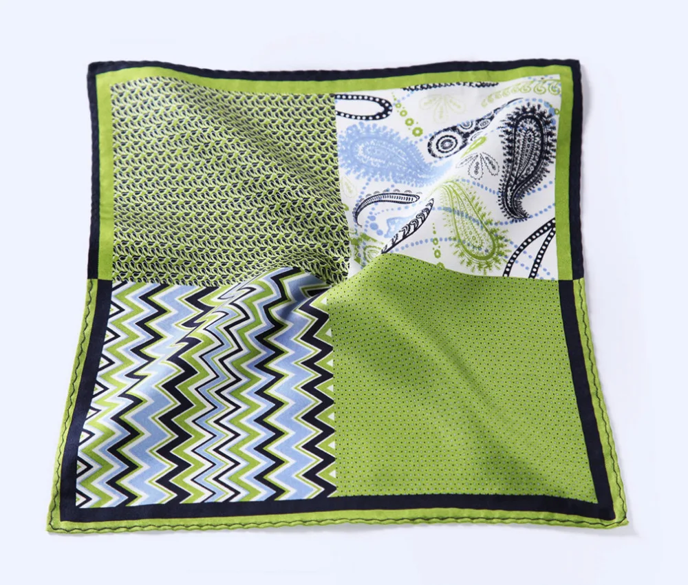 Платок 100% натуральный шелк сатин мужской носовой платок Модный классический