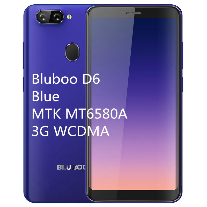 Смартфон Bluboo D6 Pro D6, Android 8,1, четырехъядерный, 5,5 дюймов, сканер отпечатков пальцев, 2 Гб ОЗУ, 16 Гб ПЗУ, две sim-карты, аккумулятор 2700 мАч, 720 P, мобильные телефоны - Цвет: D6 WCDMA BLUE