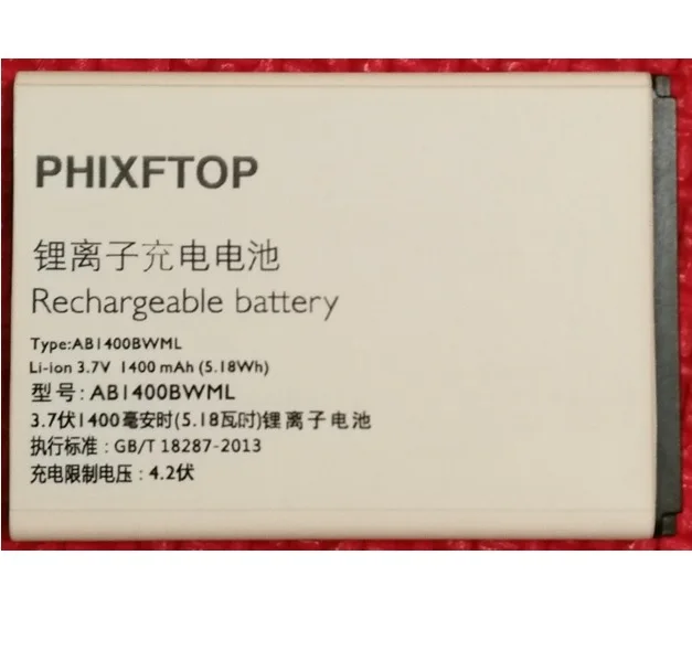 Оригинальный аккумулятор PHIXFTOP AB1400BWMT для сотового телефона Xenium S308 AB1400BWML philips CTS308