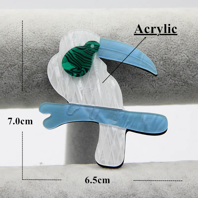 Милые Акриловые Броши с птицами ручной работы зажим на воротник рубашки