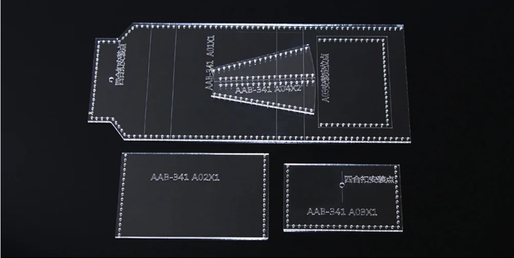 Acrylic template Кожаная сумка кошелёк для карт акриловый шаблон Кожа ремесло шаблон изделия из кожи ручной работы DIY шитье для кожаных инструментов - Цвет: Acrylic template