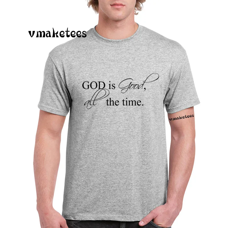 God Is Good All the Time христианская модная футболка с круглым вырезом и короткими