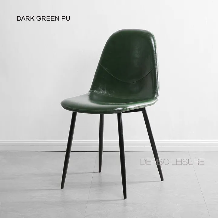Dark Green PU Современный классический дизайн, роскошный мягкий чехол, разноцветный Мягкий чехол из искусственной кожи, мягкий чехол, мебель для столовой, боковой стул, 1 шт - Цвет: Dark Green PU